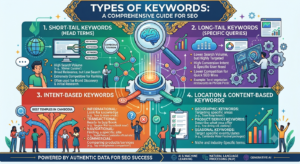 Types of SEO keywords infographic