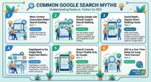 Common Google Search myths infographic